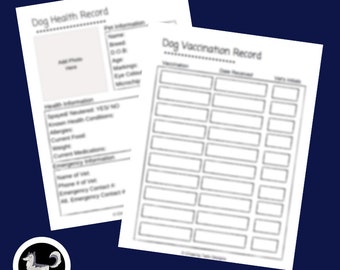 Pet exercise history Etsy image relating to Dog Vaccination Record Printable Pdf identified as Puppy health and fitness heritage Etsy